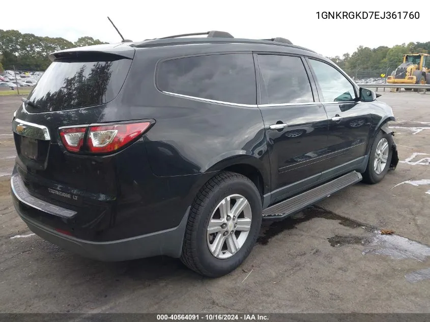 1GNKRGKD7EJ361760 2014 Chevrolet Traverse 1Lt