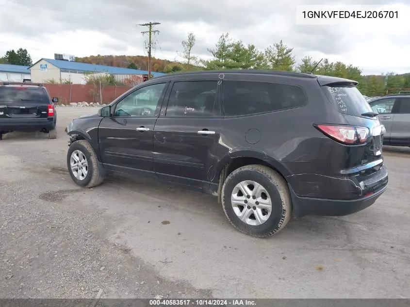 2014 Chevrolet Traverse Ls VIN: 1GNKVFED4EJ206701 Lot: 40583517