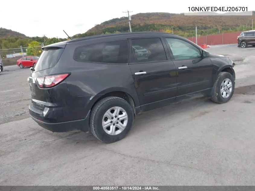 2014 Chevrolet Traverse Ls VIN: 1GNKVFED4EJ206701 Lot: 40583517