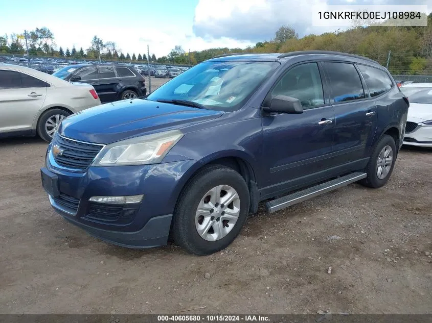 2014 Chevrolet Traverse Ls VIN: 1GNKRFKD0EJ108984 Lot: 40605680