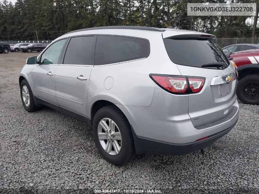 2014 Chevrolet Traverse 1Lt VIN: 1GNKVGKD3EJ322708 Lot: 40647417