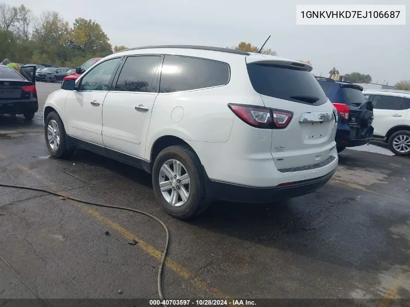 2014 Chevrolet Traverse 2Lt VIN: 1GNKVHKD7EJ106687 Lot: 40703597