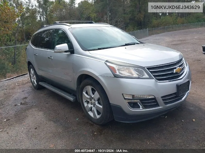 2014 Chevrolet Traverse Ltz VIN: 1GNKVJKD6EJ343629 Lot: 40724647