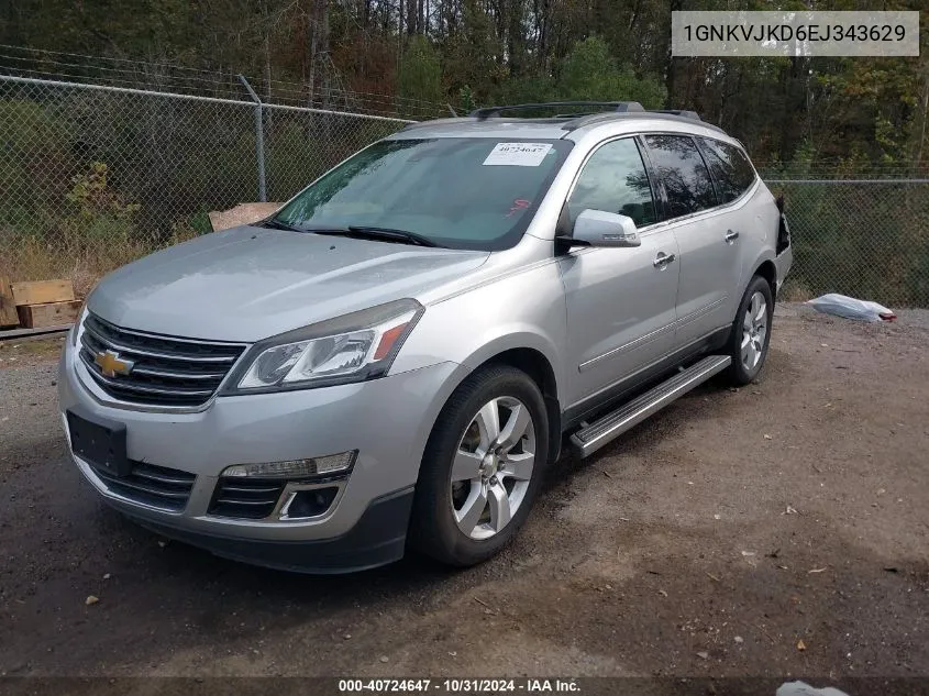 2014 Chevrolet Traverse Ltz VIN: 1GNKVJKD6EJ343629 Lot: 40724647