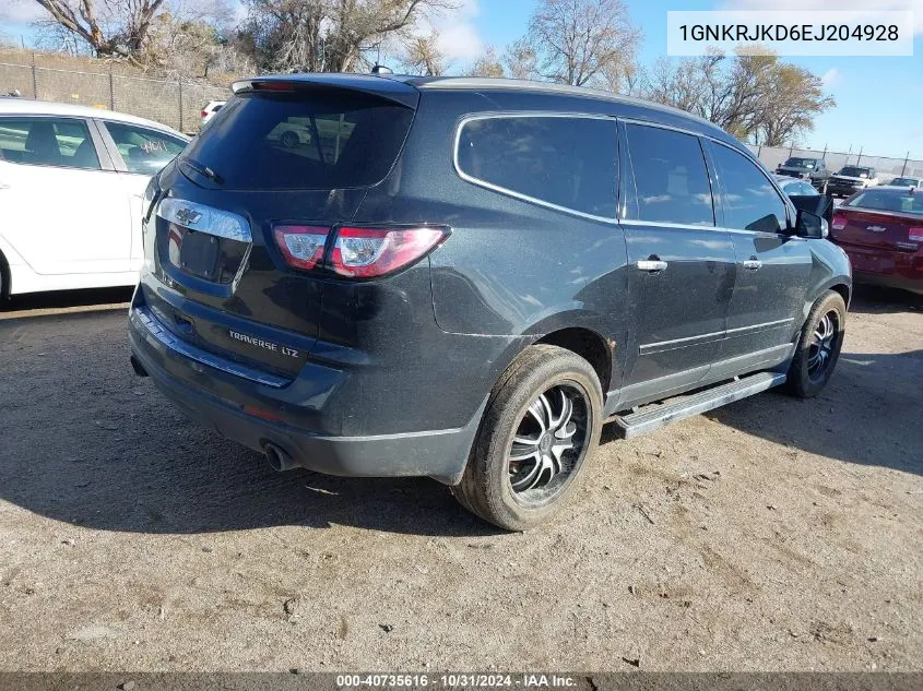 2014 Chevrolet Traverse Ltz VIN: 1GNKRJKD6EJ204928 Lot: 40735616