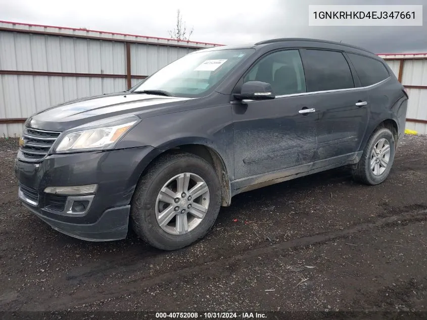 2014 Chevrolet Traverse 2Lt VIN: 1GNKRHKD4EJ347661 Lot: 40752008