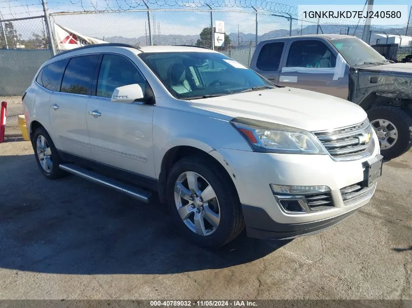 2014 Chevrolet Traverse Ltz VIN: 1GNKRJKD7EJ240580 Lot: 40789032