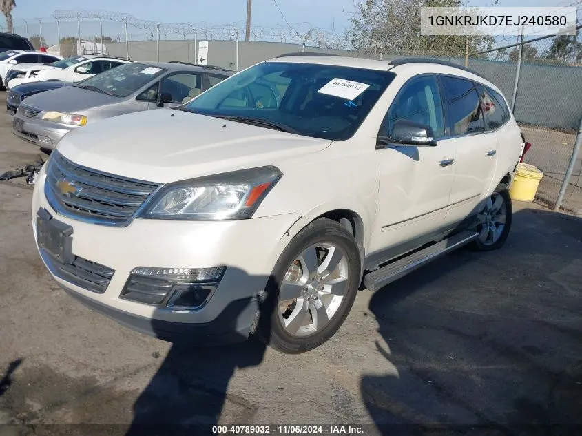 2014 Chevrolet Traverse Ltz VIN: 1GNKRJKD7EJ240580 Lot: 40789032