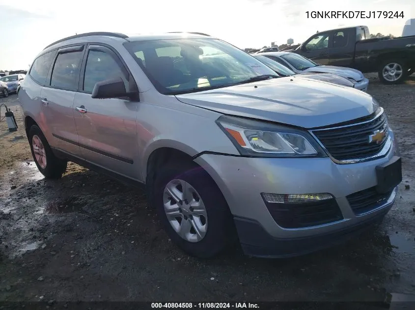 2014 Chevrolet Traverse Ls VIN: 1GNKRFKD7EJ179244 Lot: 40804508