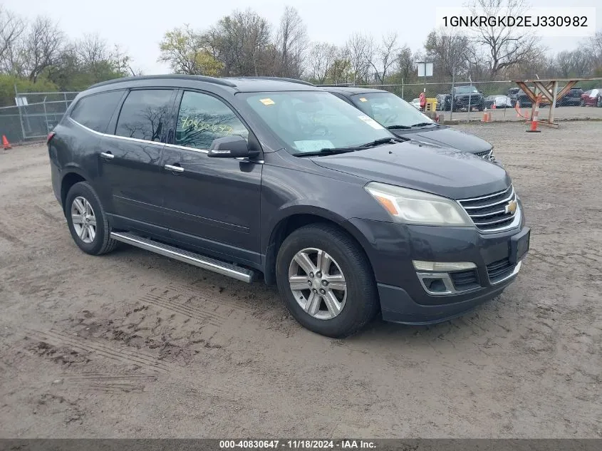 2014 Chevrolet Traverse 1Lt VIN: 1GNKRGKD2EJ330982 Lot: 40830647