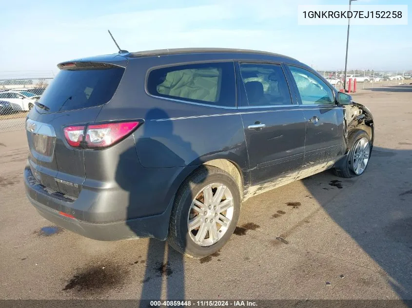 2014 Chevrolet Traverse 1Lt VIN: 1GNKRGKD7EJ152258 Lot: 40859448