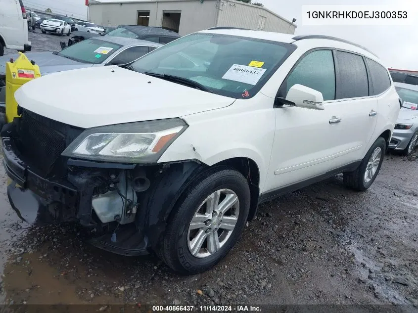 2014 Chevrolet Traverse 2Lt VIN: 1GNKRHKD0EJ300353 Lot: 40866437