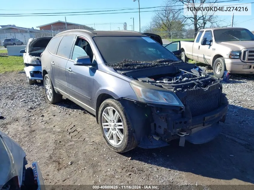 2014 Chevrolet Traverse 1Lt VIN: 1GNKVGKD4EJ274216 Lot: 40880625