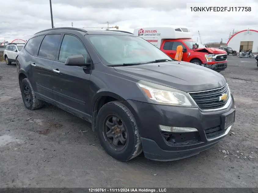 2015 Chevrolet Traverse VIN: 1GNKVFED2FJ117758 Lot: 12150761