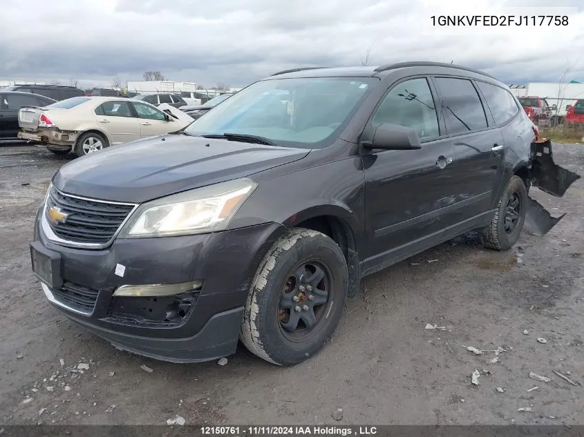 2015 Chevrolet Traverse VIN: 1GNKVFED2FJ117758 Lot: 12150761