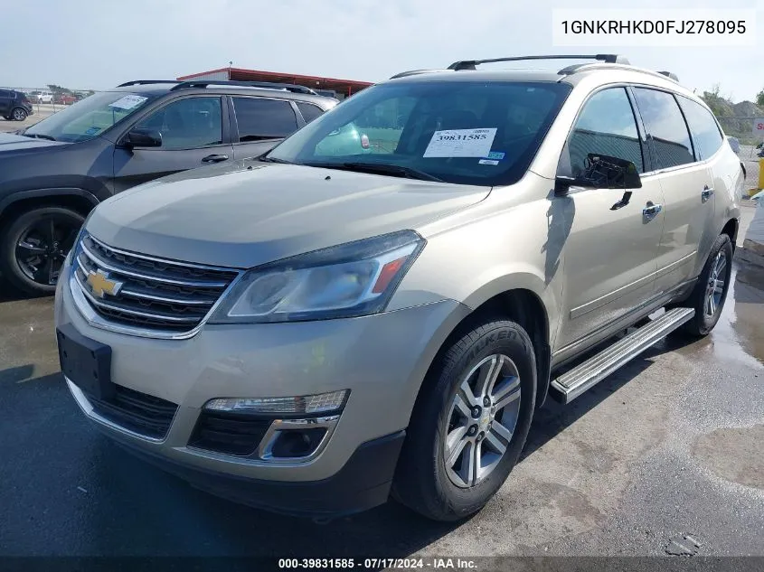 1GNKRHKD0FJ278095 2015 Chevrolet Traverse 2Lt