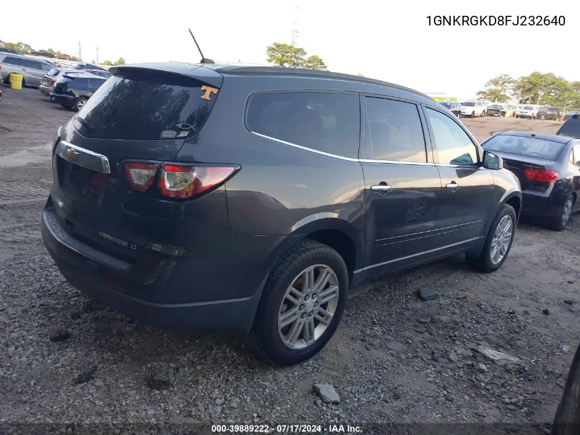 1GNKRGKD8FJ232640 2015 Chevrolet Traverse 1Lt