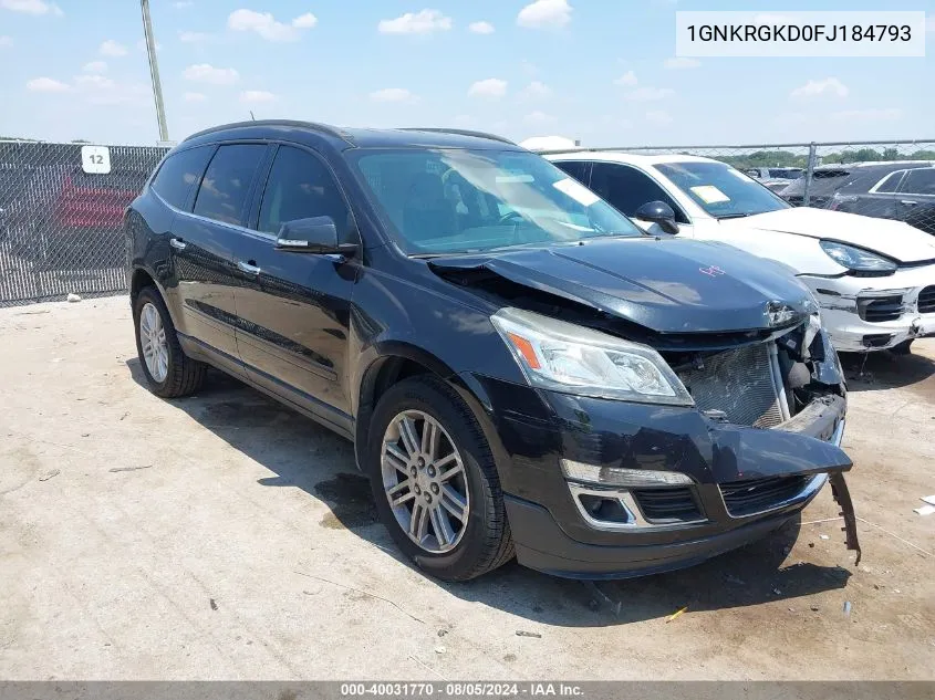 2015 Chevrolet Traverse 1Lt VIN: 1GNKRGKD0FJ184793 Lot: 40031770