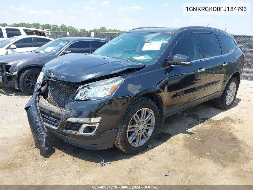 2015 Chevrolet Traverse 1Lt VIN: 1GNKRGKD0FJ184793 Lot: 40031770