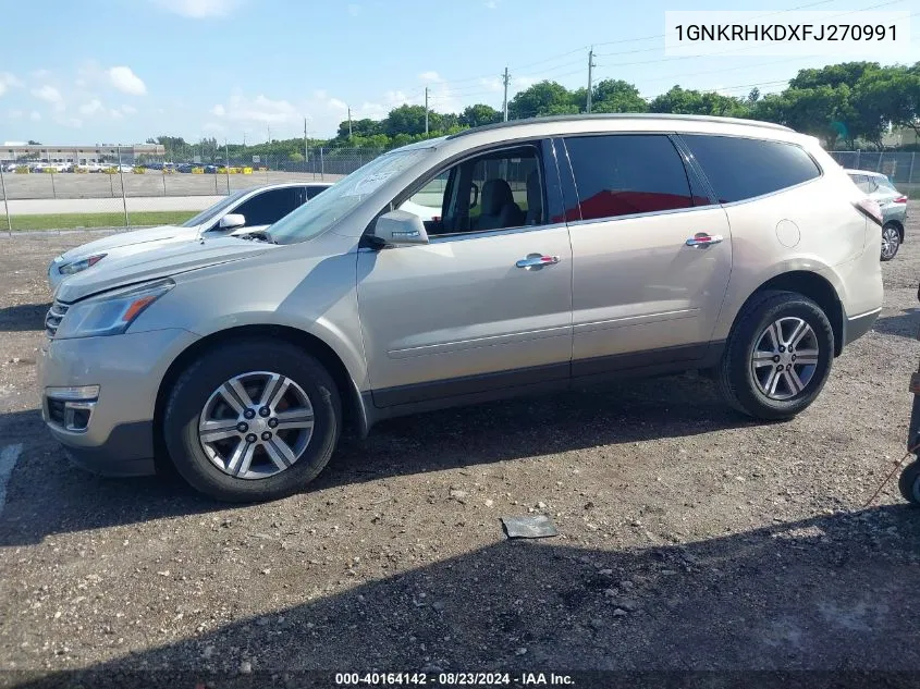 2015 Chevrolet Traverse 2Lt VIN: 1GNKRHKDXFJ270991 Lot: 40164142