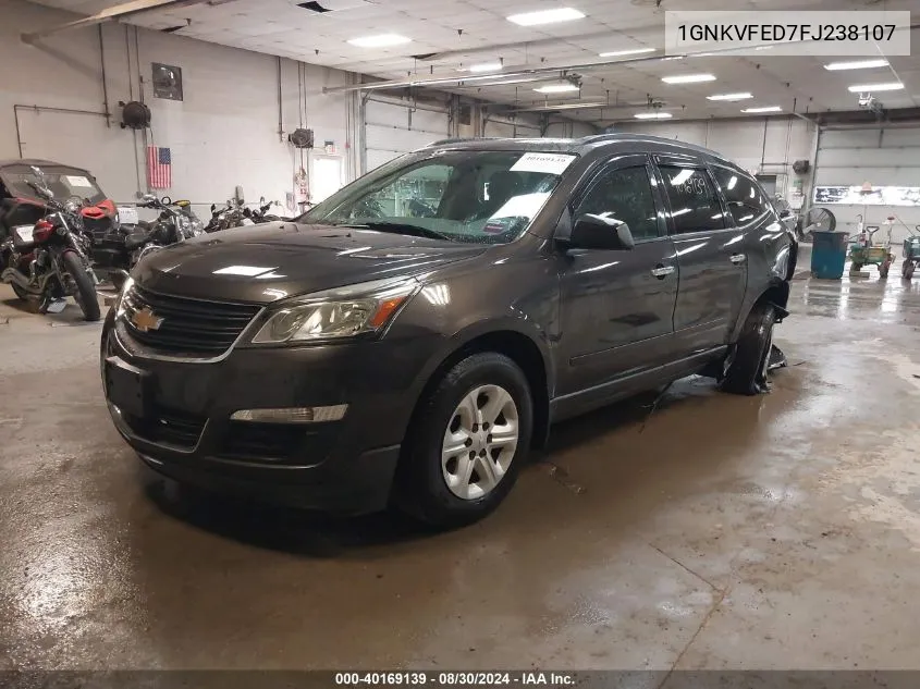 2015 Chevrolet Traverse Ls VIN: 1GNKVFED7FJ238107 Lot: 40169139