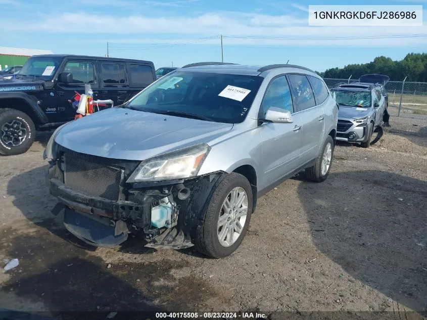 2015 Chevrolet Traverse 1Lt VIN: 1GNKRGKD6FJ286986 Lot: 40877369