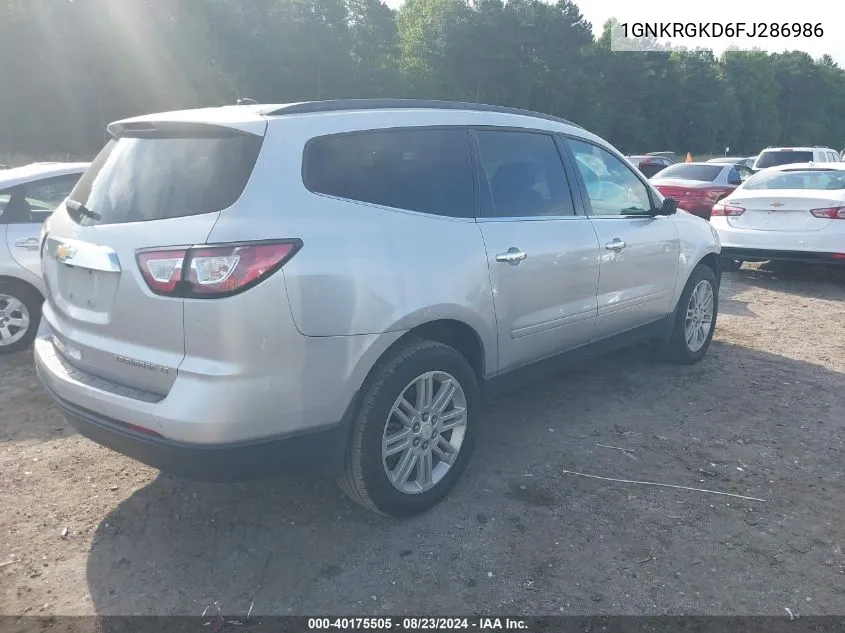 2015 Chevrolet Traverse 1Lt VIN: 1GNKRGKD6FJ286986 Lot: 40877369