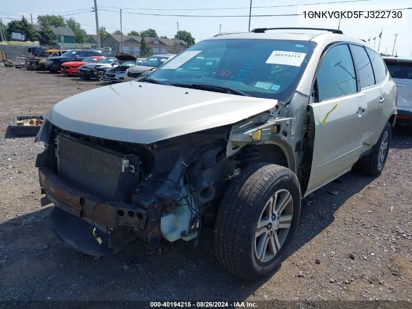 1GNKVGKD5FJ322730 2015 Chevrolet Traverse 1Lt