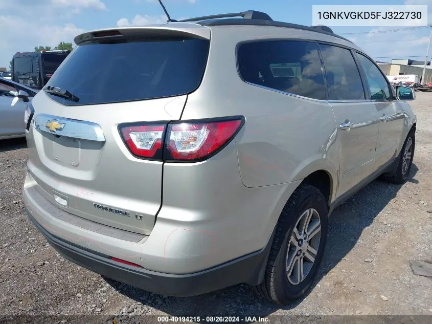 2015 Chevrolet Traverse 1Lt VIN: 1GNKVGKD5FJ322730 Lot: 40194215