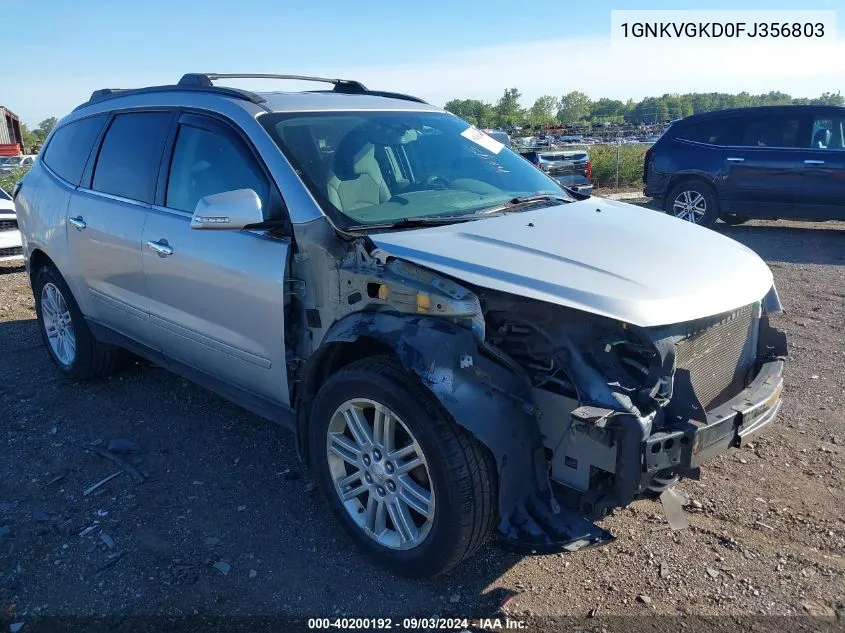 2015 Chevrolet Traverse 1Lt VIN: 1GNKVGKD0FJ356803 Lot: 40200192