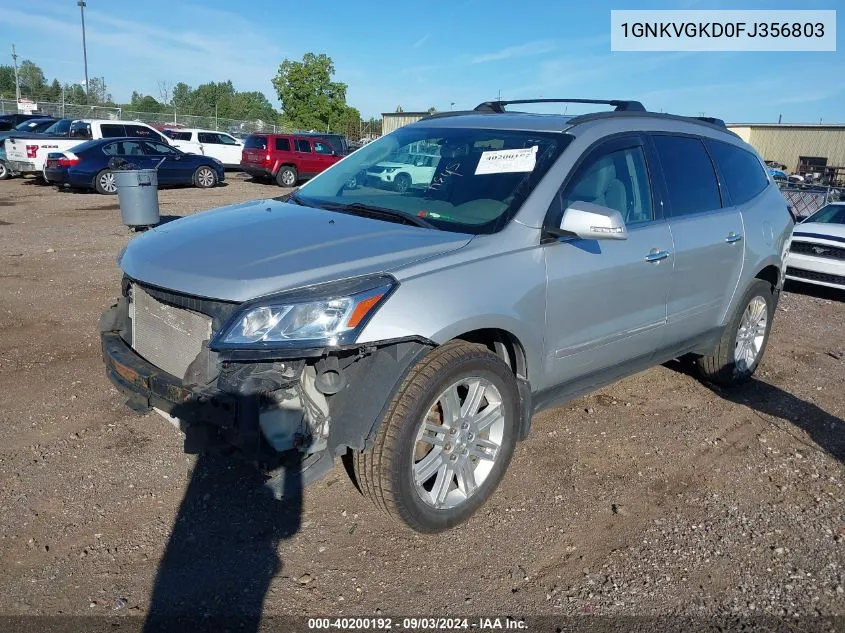 2015 Chevrolet Traverse 1Lt VIN: 1GNKVGKD0FJ356803 Lot: 40200192