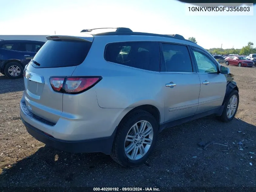 2015 Chevrolet Traverse 1Lt VIN: 1GNKVGKD0FJ356803 Lot: 40200192