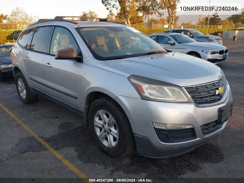 2015 Chevrolet Traverse Ls VIN: 1GNKRFED3FJ240246 Lot: 40247298