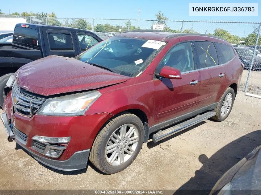 2015 Chevrolet Traverse 1Lt VIN: 1GNKRGKD6FJ336785 Lot: 40253784