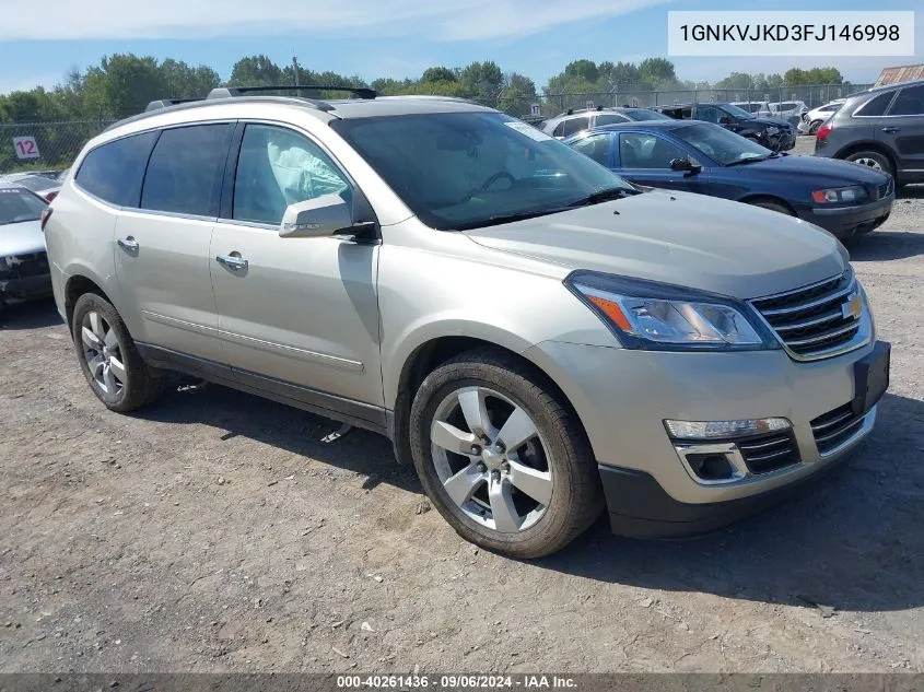 2015 Chevrolet Traverse Ltz VIN: 1GNKVJKD3FJ146998 Lot: 40261436