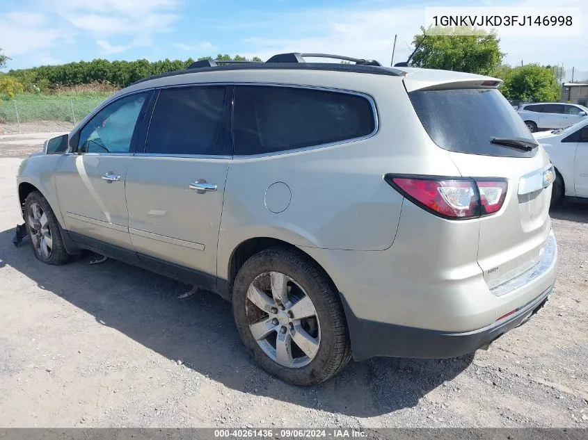 2015 Chevrolet Traverse Ltz VIN: 1GNKVJKD3FJ146998 Lot: 40261436