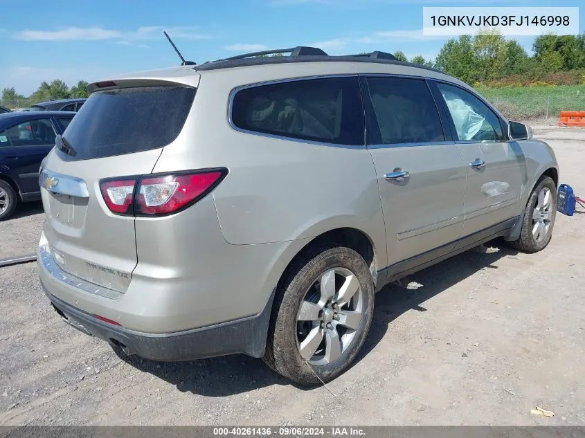 2015 Chevrolet Traverse Ltz VIN: 1GNKVJKD3FJ146998 Lot: 40261436