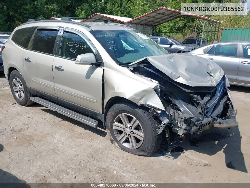 2015 Chevrolet Traverse 1Lt VIN: 1GNKRGKD0FJ385562 Lot: 40270069