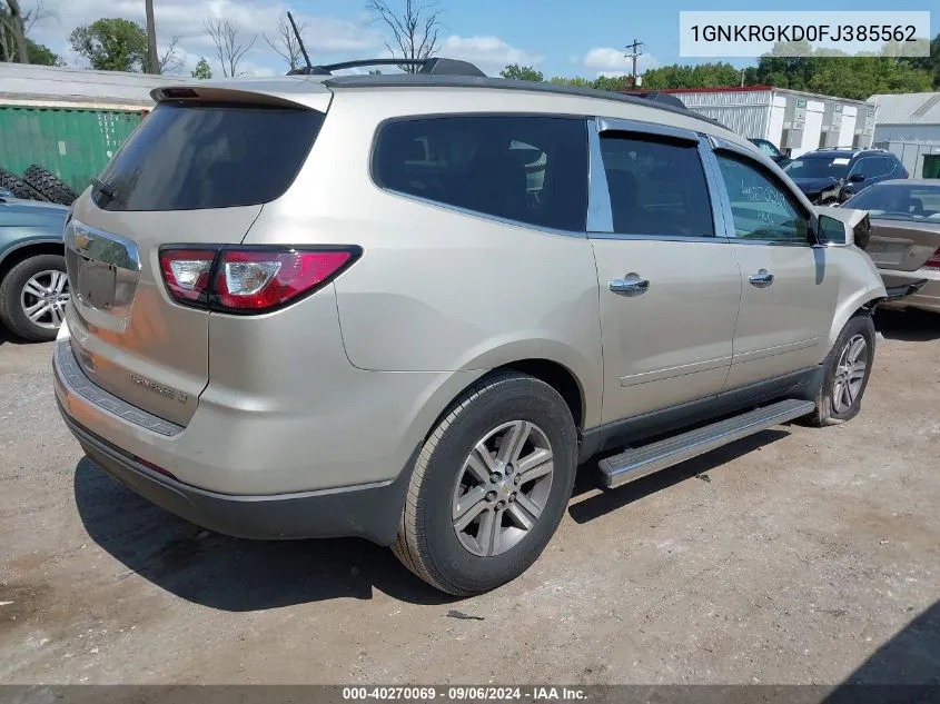 2015 Chevrolet Traverse 1Lt VIN: 1GNKRGKD0FJ385562 Lot: 40270069