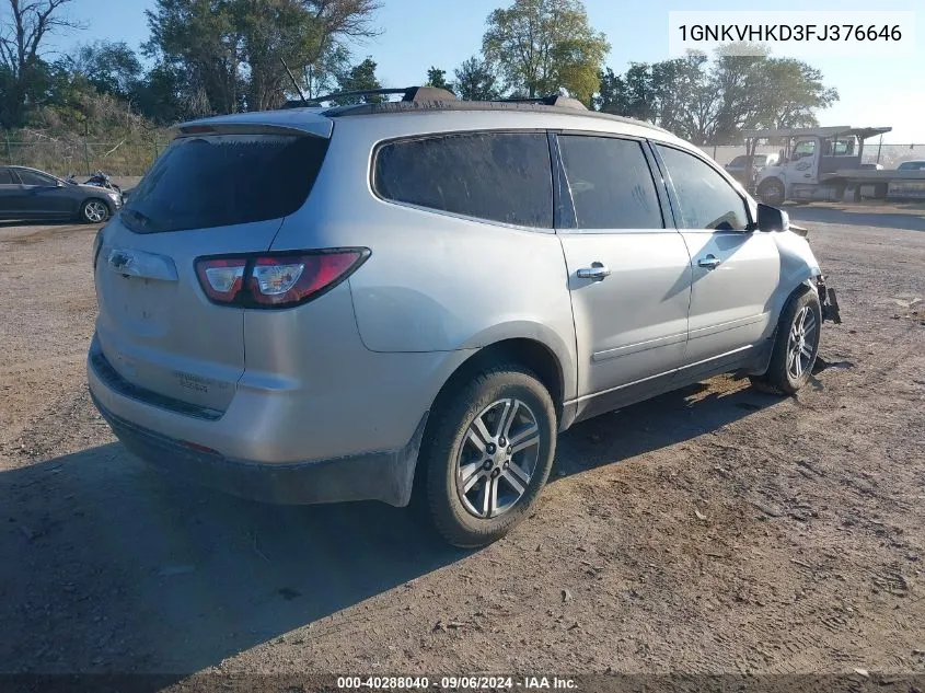 2015 Chevrolet Traverse Lt VIN: 1GNKVHKD3FJ376646 Lot: 40288040