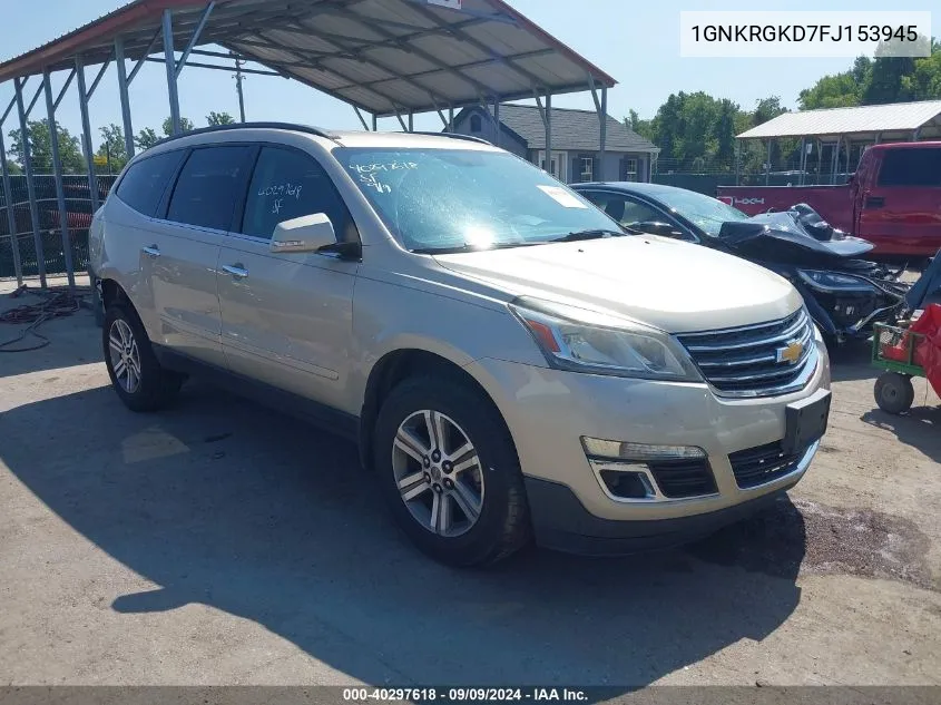 2015 Chevrolet Traverse 1Lt VIN: 1GNKRGKD7FJ153945 Lot: 40297618