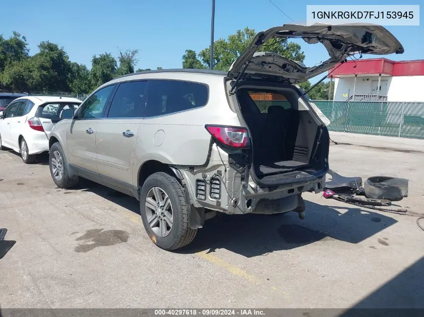 2015 Chevrolet Traverse 1Lt VIN: 1GNKRGKD7FJ153945 Lot: 40297618