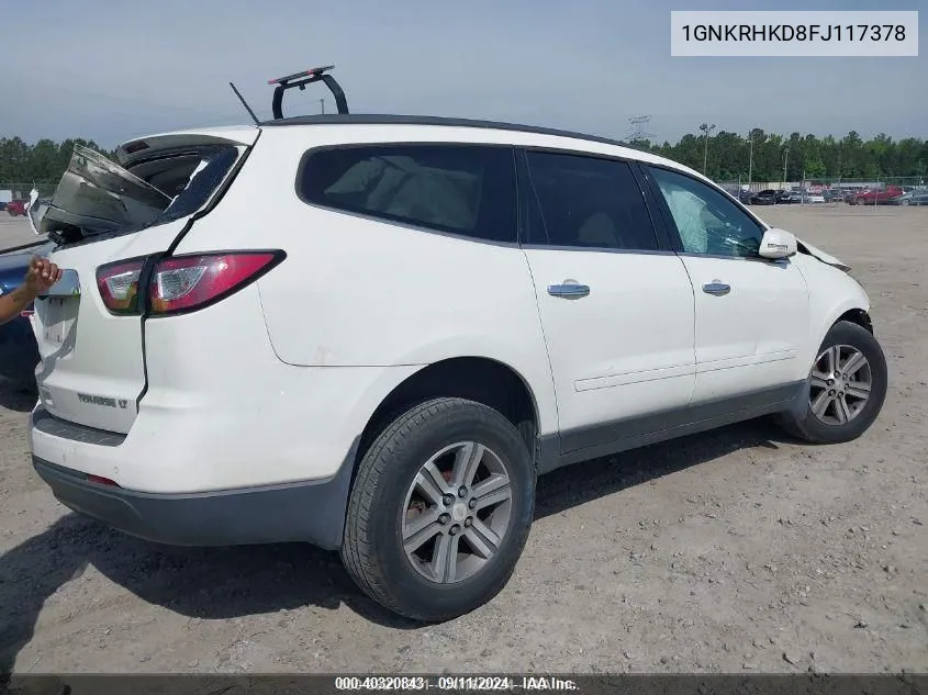 1GNKRHKD8FJ117378 2015 Chevrolet Traverse 2Lt