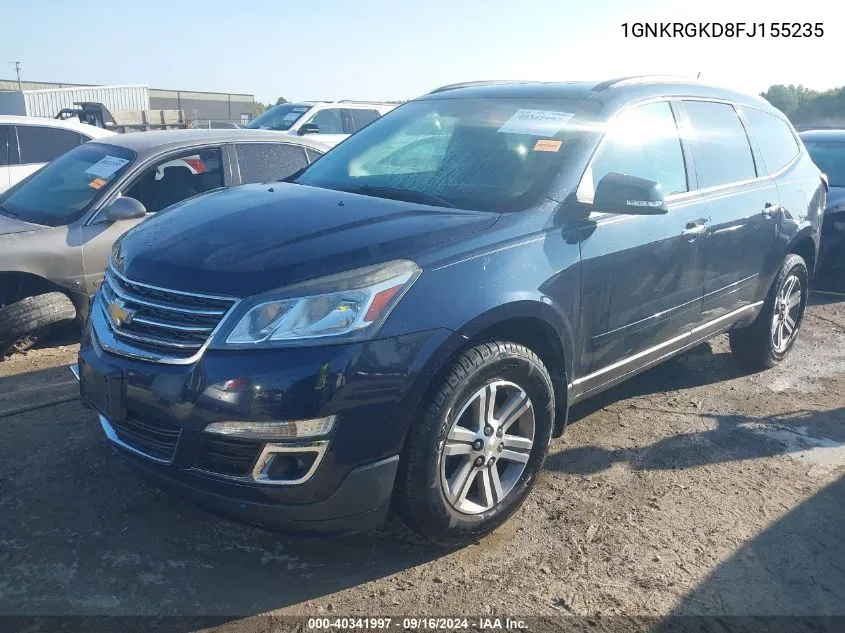 2015 Chevrolet Traverse 1Lt VIN: 1GNKRGKD8FJ155235 Lot: 40341997