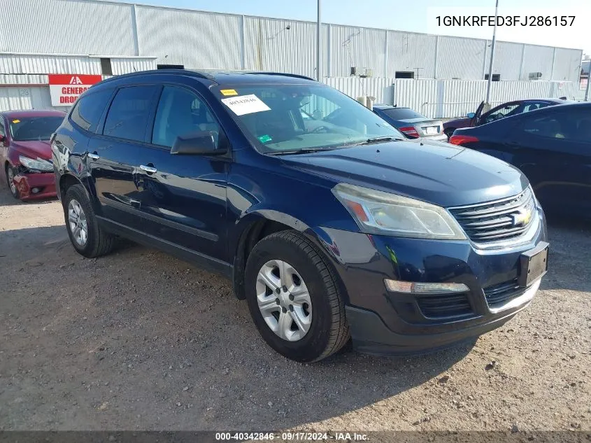 2015 Chevrolet Traverse Ls VIN: 1GNKRFED3FJ286157 Lot: 40342846