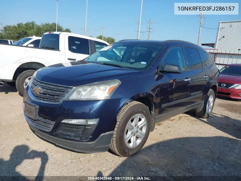 2015 Chevrolet Traverse Ls VIN: 1GNKRFED3FJ286157 Lot: 40342846