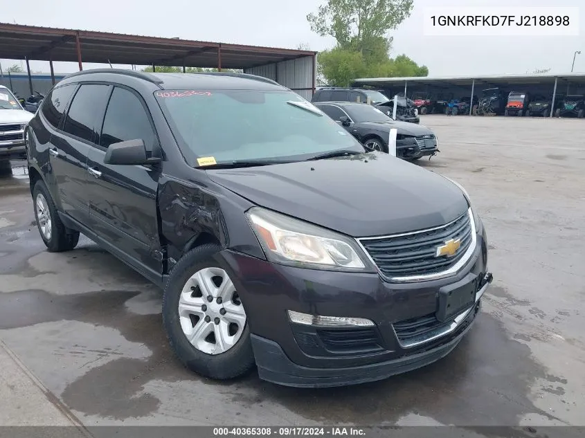 2015 Chevrolet Traverse Ls VIN: 1GNKRFKD7FJ218898 Lot: 40365308