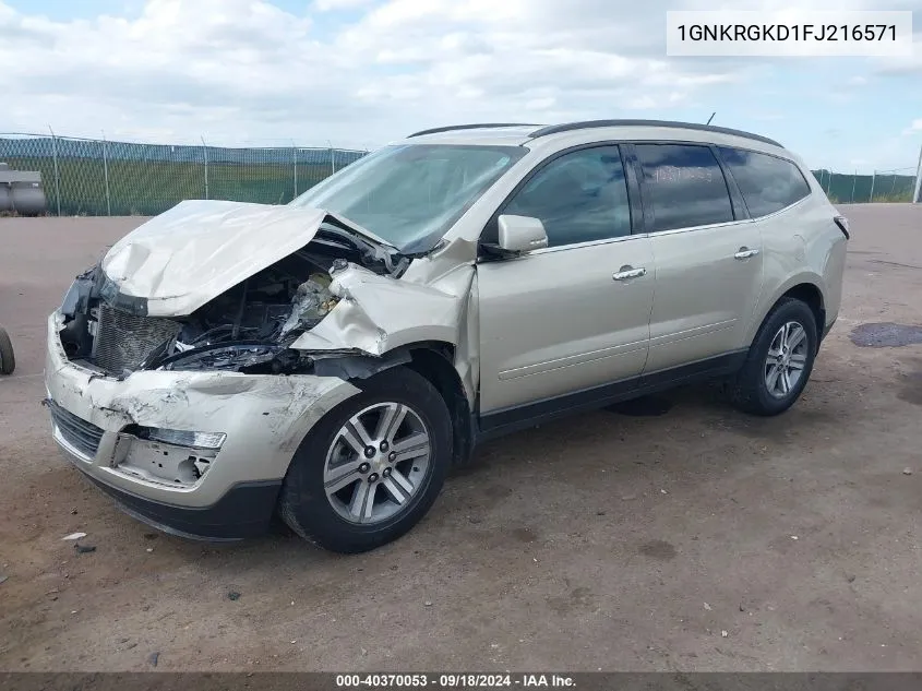 2015 Chevrolet Traverse 1Lt VIN: 1GNKRGKD1FJ216571 Lot: 40370053