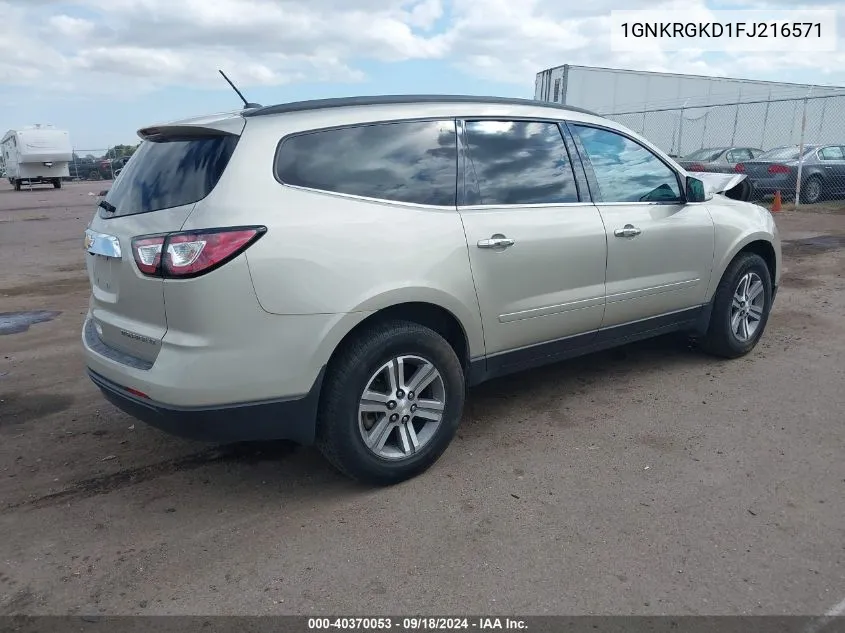 1GNKRGKD1FJ216571 2015 Chevrolet Traverse 1Lt