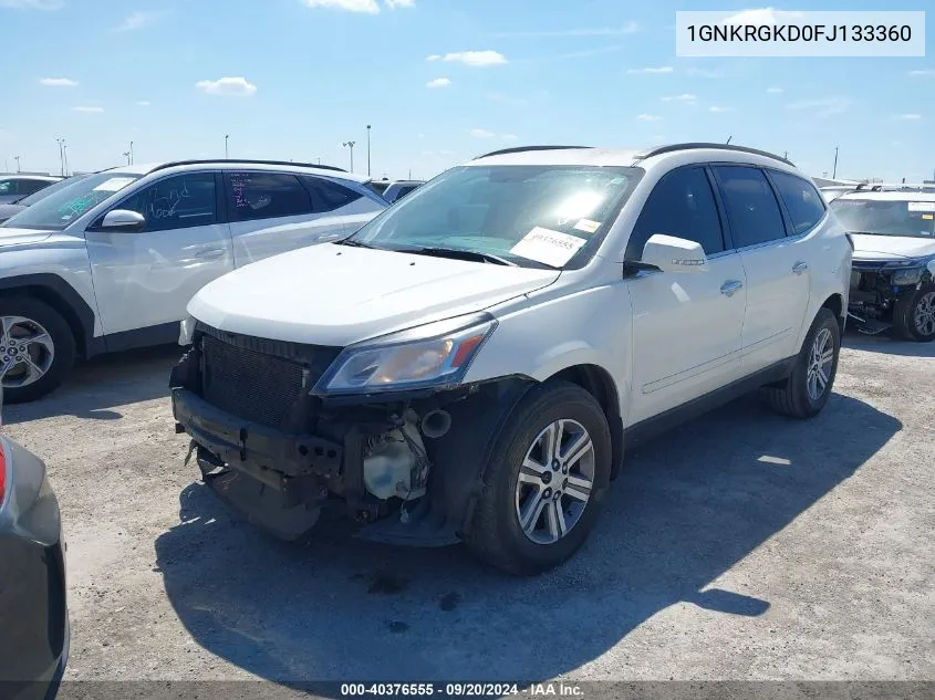 2015 Chevrolet Traverse 1Lt VIN: 1GNKRGKD0FJ133360 Lot: 40376555